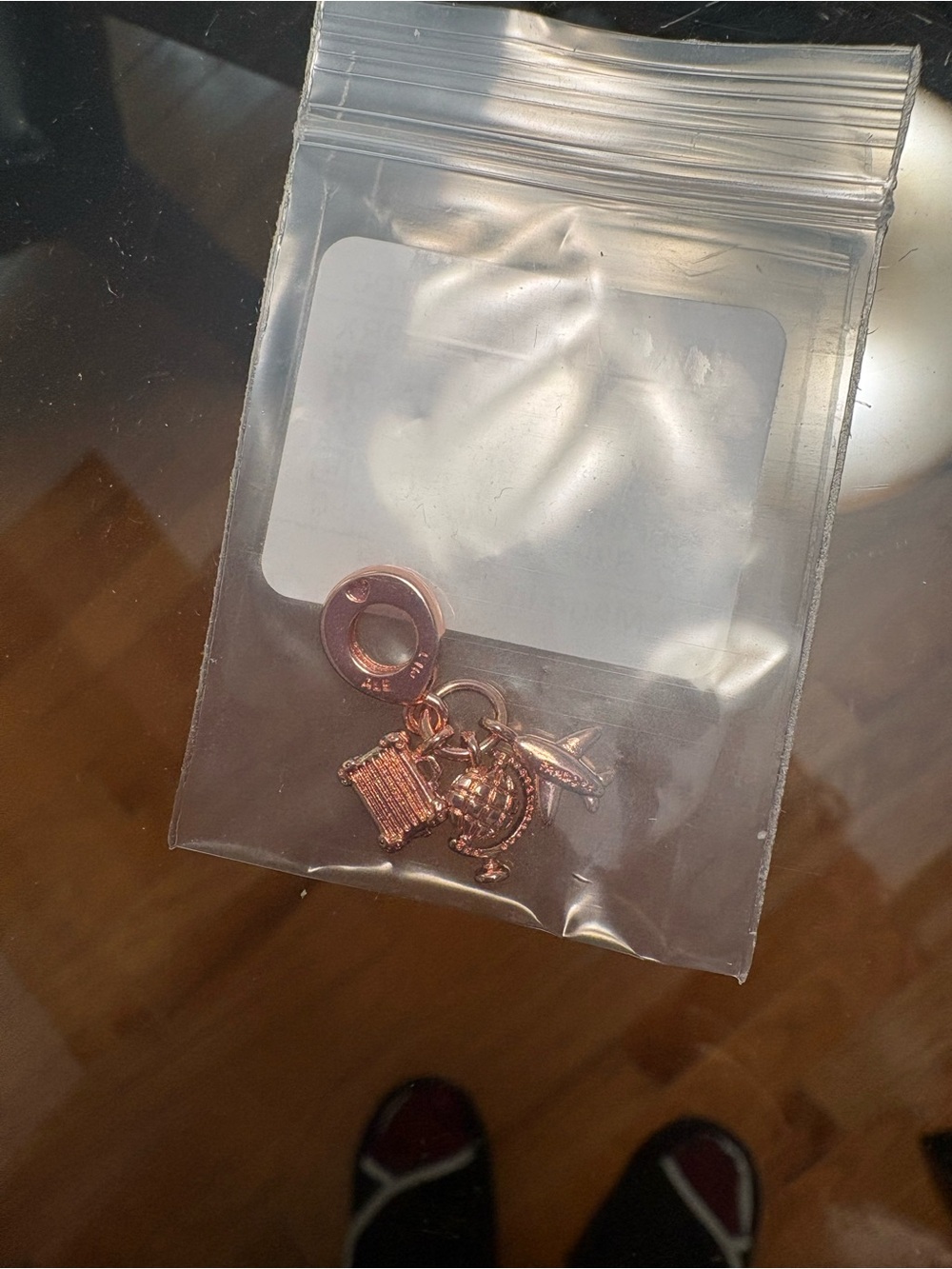 Pandora Rose Gold Travel Charm Set Pink Accent - Picture 3 of 3